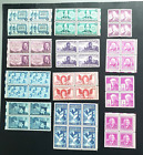 Vintage 1950's-60's blocks of  4, MNH 14 item, 17 different +booklet  See photos