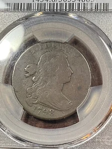PCGS VG8 1798 DRAPED BUST LARGE CENT 2ND HAIR STYLE S-186 VERY NICE COLOR - Picture 1 of 3
