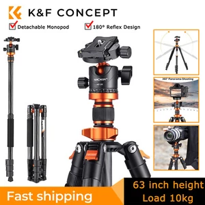 K&F Concept 63" Carbon Fiber Camera Compact Tripods w/ Detachable Monopod DSLR - Picture 1 of 9