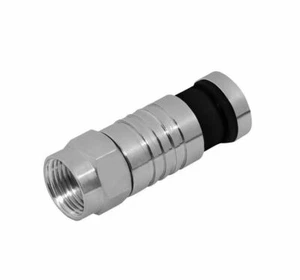 5 X F COMPRESSION CONNECTOR SATELLITE TV AERIAL COAX CABLE SKY HD FREESAT VIRGIN - Picture 1 of 2
