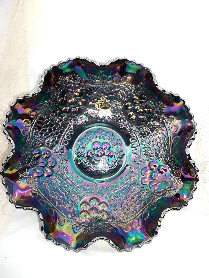 FENTON CADENA CEREZA VARIANTE CUENCO CARNAVAL CRISTAL AMATISTA Foto 1 de 4