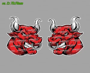 toro rosso arrabbiato toro 75 mm adesivo sticker auto sticker set di 2 bull - Foto 1 di 2