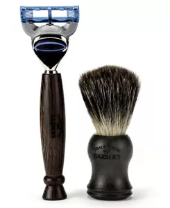 New Wahl Traditional Barbers Wenge Wood Gift Set With Black Bristle Brush - Picture 1 of 5