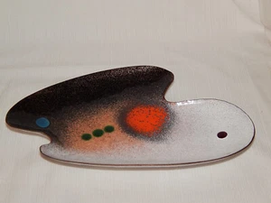 Space age Schale emailliert abstrakter Dekor organische Form - Picture 1 of 7