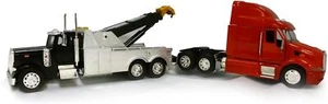 Newray Peterbilt Black Tow Truck with Red Peterbilt Cab 1/32 Scale - Diecast - Picture 1 of 2