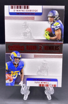 2021 Contenders DWAYNE ESKRIDGE & TUTU ATWELL ROUND 2 RED FOIL ROOKIE INSERT!  - Image 1 of 2