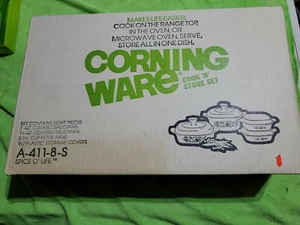 NEW VINTAGE CORNING WARE COOK N STORE SET 8 PIECES SPICE O' LIFE A-411-8-S - Picture 1 of 9