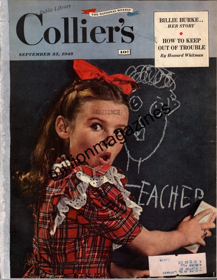 1948 Colliers September 25 - Billie Burke; School Teacher;  Rainbow route Berlin - Image 1 of 1
