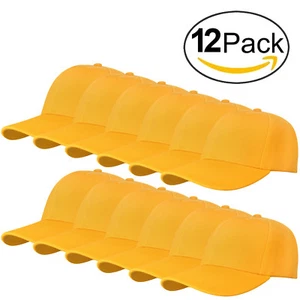 Wholesale Lot 12 pcs Classic Plain Baseball Cap Hat Adjustable Size Solid Color - Picture 1 of 39