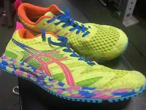 ASICS Gel Noosa Tri 12 Maratona Corsa Sicurezza Giallo Rosa Caldo Taglia 9 Triathlon - Foto 1 di 11