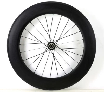 700C 88x25mm Road Bike Carbon Single Rear Wheel Clincher Tubular 3K Matte Finish - Image 1 of 4