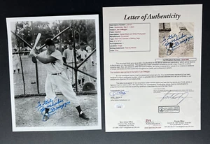 JOE DIMAGGIO ~ Foto firmada/autografiada 8x10 ~ Yankees de Nueva York ~ JSA LOA - Imagen 1 de 6