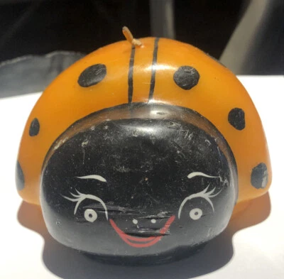 5x4" Vintage LADYBUG CERA VELA Decoración Foto 1 de 4