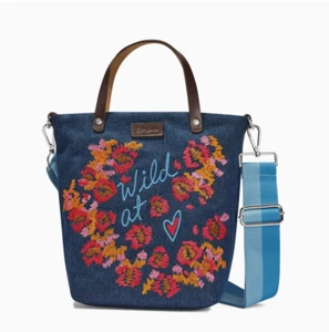 Brighton Artfully Yours Wild At Heart Embroidered Messenger Bag H10803 $165 NWT - Picture 1 of 3
