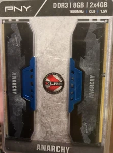 PNY Anarchy DDR3 / 8GB / 2X4GB / 1600MHz (PC3-12800) CL9 1.5V Desktop Memory Blu - Picture 1 of 3