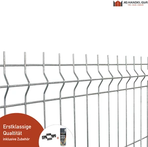 Stabgitterzaun Gittermattenzaun Gartenzaun + Pfosten 3D Verzinkt 4mm 20m 123cm - Bild 1 von 4