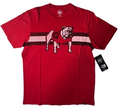 Mens NCAA "VAULT "Georgia Bulldogs '47 Brand College Red Short Sleeve TShirt NOS - Image 1 of 4