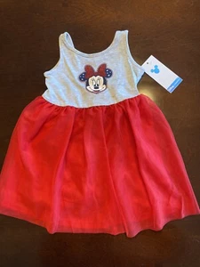 Niñas Disney MINNIE MOUSE Vestido y Florecedores Talla 24 Meses Nuevo Con Etiquetas Edición Limitada Col. - Imagen 1 de 5