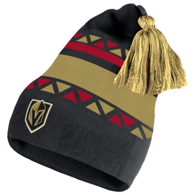 Men's Vegas Golden Knights adidas Black Reverse Retro 2.0 Pom Cuffed Knit Hat - Image 1 of 2