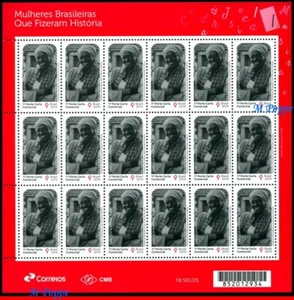 3428 BRAZIL 2019 WOMEN WHO MADE HISTORY, CAROLINA M. DE JESUS, WRITER SHEET MNH - Picture 1 of 3
