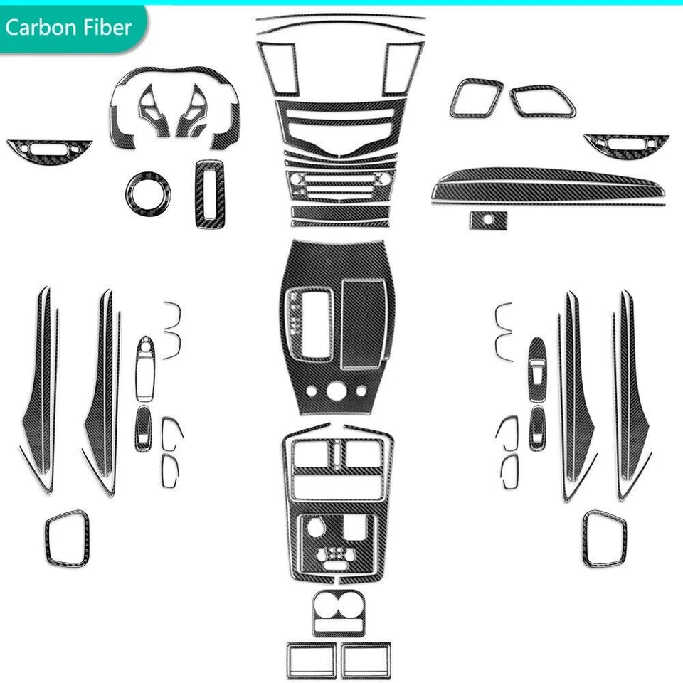 Kits completos de molduras interiores de fibra de carbono real de 70 piezas para Infiniti JX35 QX60 2013-2016 Foto 1 de 4