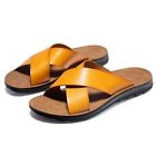 Pu Leather Slippers Men Summer Shoes Indoor Outdoor Beach Shoes Flats
