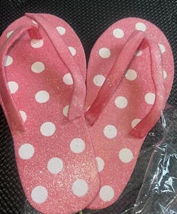 Glitter Polka Dot Flip Flops Pink Light Coral Wreath Decor Embellishment New - Picture 1 of 4