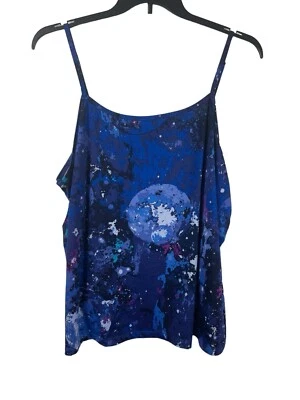 Moda Insecto Azul Púrpura Correa Espagueti Galaxia Astronomía Top 3x Foto 1 de 4