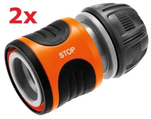 2x GARDENA Adapter-Kupplung Wasserstop 13 mm (1/2") - 15 mm (5/8") Art-Nr: 18213 - Bild 1 von 1
