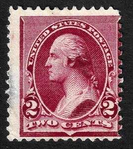 US Scott 219D, 1890 Washington, 2c lake, UNUSED NG - Picture 1 of 1