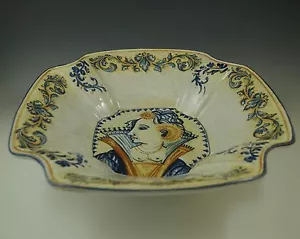 CASTELLI POTTERY ITALIA CERAMICA RINASCIMENTALE 14" RITRATTO ENORME CIOTOLA CENTRALE CIOTOLA - Foto 1 di 5