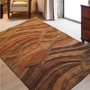 Modern Coastal Fish Celestial Blue Hand-Tufted 100% Wool Soft Area Rug Carpet - Picture 1 of 6