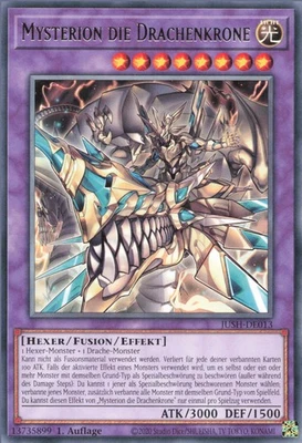 YuGiOh Mysterion die Drachenkrone JUSH-DE013 Rare Deutsch Neu 1st - Bild 1 von 2