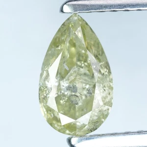 1.00Ct Rare 100% Natural No Treated I-1 First-class Pear Fancy Yellow Diamond - Picture 1 of 8