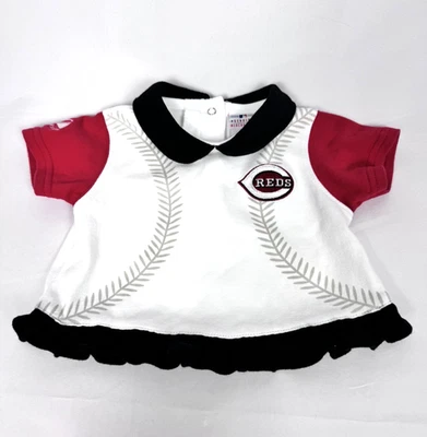 Cincinnati Reds MLB Shirt Girls 6-9 Months Snap Closure Ruffled Bottom Majestic - Image 1 of 4