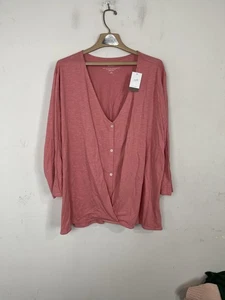 J.Jill Pure Jill Damen 4X Pinkginger Baumwolle Modal vorne gekreuzt Top Neu mit Etikett - Bild 1 von 13