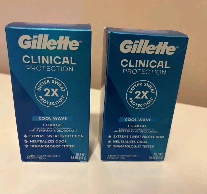 Lot Of TWO Gillette CLINICAL Antiperspirant Deodorant 1.6oz COOL WAVE Exp: 6/27 - Image 1 of 1