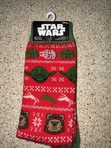 Star Wars Ewok Yoda Socks Wicket Christmas Shoe Size 6-12 - NWT Disney - Picture 1 of 5