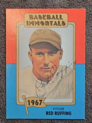 1980 Baseball Immortals Red Ruffing #106 HOF Signed Autograph Auto JSA - Image 1 of 3