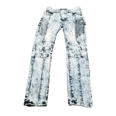 Balmain Moto Jeans Men's Size 33 MISSING ZIPPER PULL Stretch Distressed (31×31) - Image 1 of 4