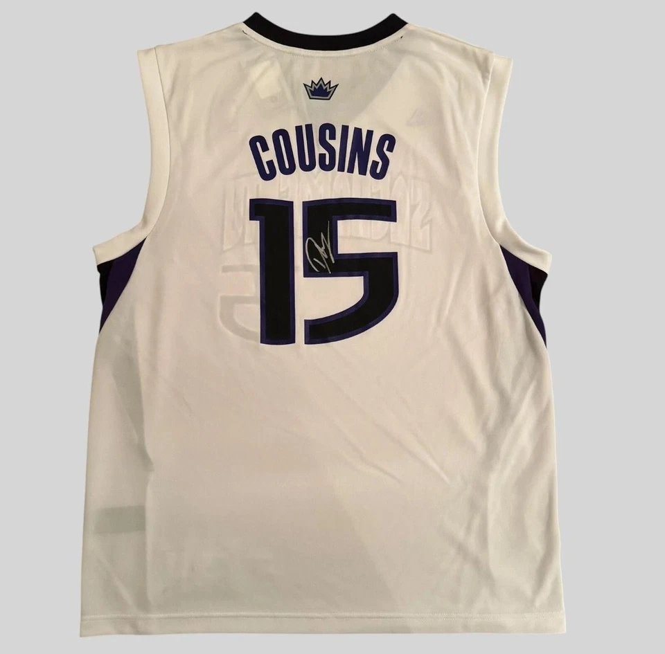 Camiseta Sacramento Kings Para Hombre Grande Blanca NBA Baloncesto DeMarcus Cousins Adidas Foto 1 de 4
