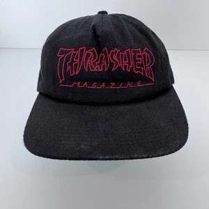 Thrasher Magazine Gorra Negra Snapback Rojo Logo Bordado Skateboarding - Imagen 1 de 9