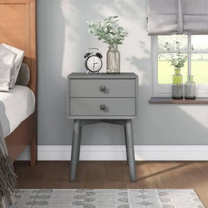 2-Drawer Fioti Gray Nightstand 15.75 in. W - Picture 1 of 9