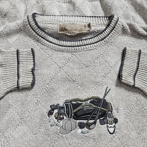 Vintage Shenandoah Golf strukturierter Grobstrick 100 % Baumwolle Pullover Gr. LT - Bild 1 von 16