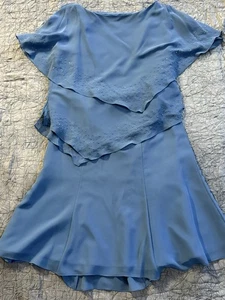 Set chiffon con perline indaco 2 pezzi Alfred Angelo nuovo senza etichette taglia 14 madre sposa - Foto 1 di 13