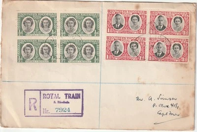 RODESIA DEL SUR: cubierta registrada tren real 1947. Foto 1 de 2