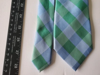 Corbata a cuadros azul/verde náutica para hombre Foto 1 de 4
