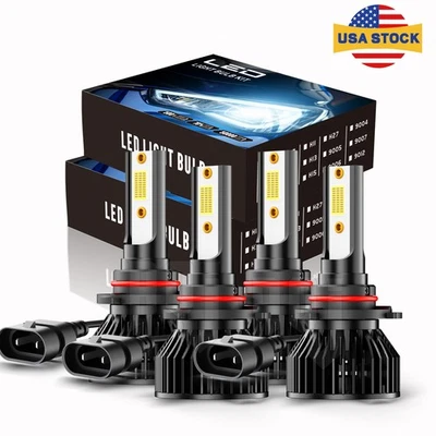 For GMC SAVANA 4500 2009-2019 6000K 4x white LED Headlight High & Low Beam Bulbs - Image 1 of 4
