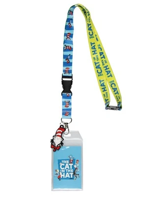 Dr. Seuss Cat In The Hat Breakaway ID Badge Holder Lanyard w/ 2" Rubber Pendant - Image 1 of 4