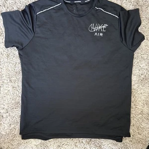 Nike Hombres Air Miler Gráfico Swoosh Dri-fit Camisa para Correr Negra Reflectante Grande - Imagen 1 de 3
